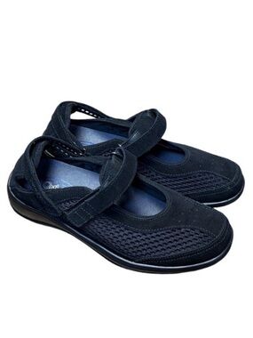 Orthofeet Shoes Sanibel 893 Black Womens 8.5 Mary Jane Hook Loop Strap Comfort